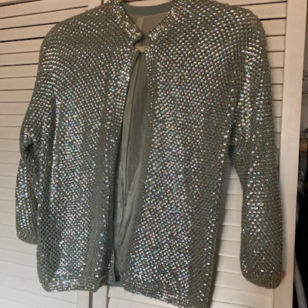 Vintage Lined Sequined Jacket - image 1